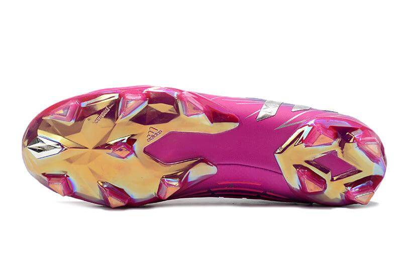 Chuteira Campo Adidas Predator Edge+ FG Roxo e Rosa "Champions Code Pack"