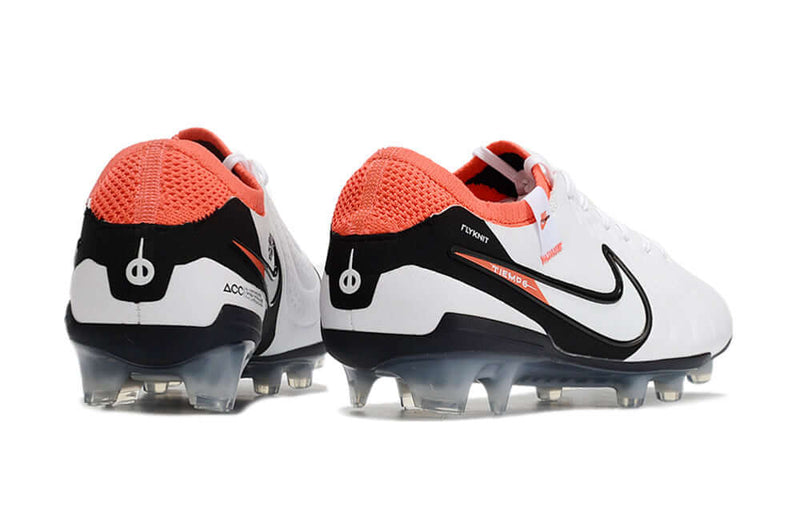 Chuteira Campo Nike Tiempo Legend 10 Elite FG Branca, Preta e Vermelha "Ready Pack"