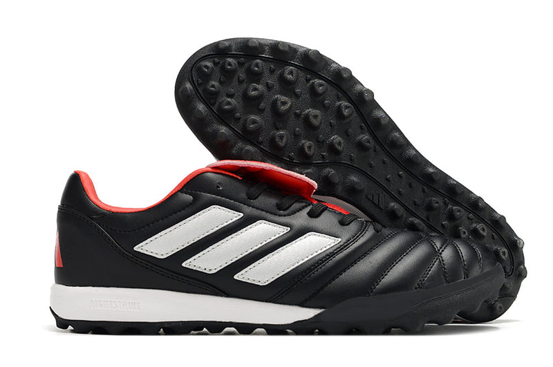 Chuteira Society Adidas Copa Gloro TF Prata, Branca e Vermelha