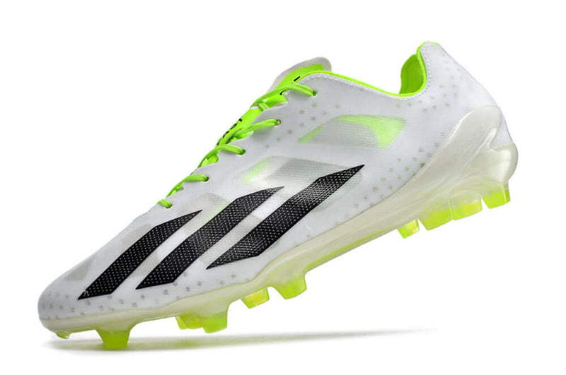 Chuteira Campo Adidas CrazyFast+ FG Branca e Verde "Crazyrush Pack"