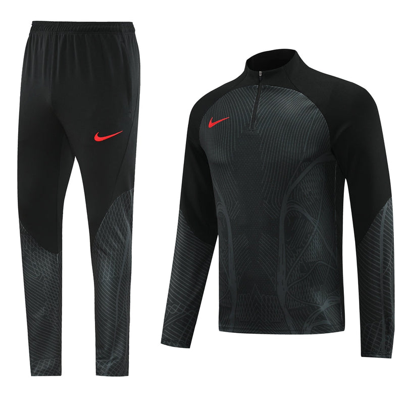 Conjunto de Frio Nike Training Preto, Cinza e Vermelho