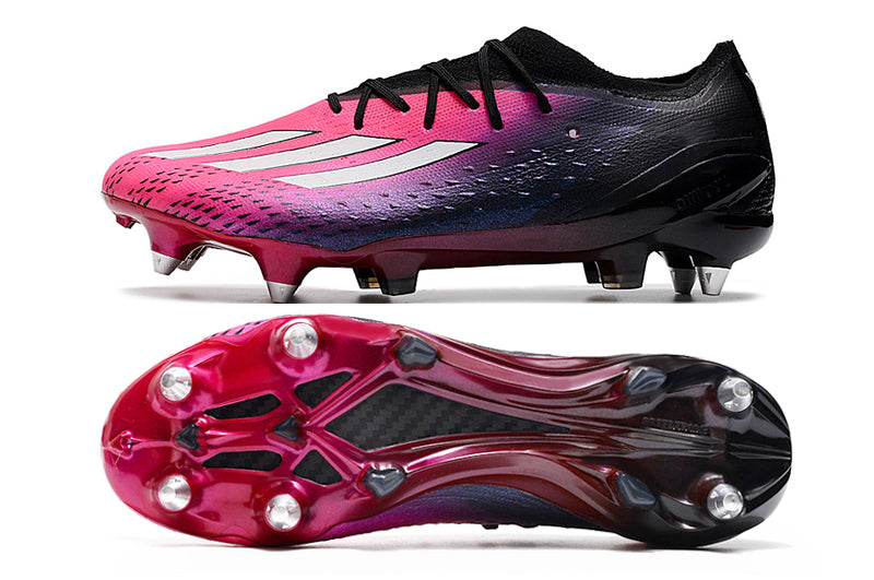 Chuteira Campo Adidas X Speedportal.1 Ponta de Aluminio Rosa e Preta "Own Your Football Pack"