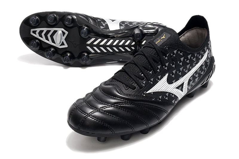 Chuteira Campo Mizuno Morelia Neo 3 FG Preta e Branca