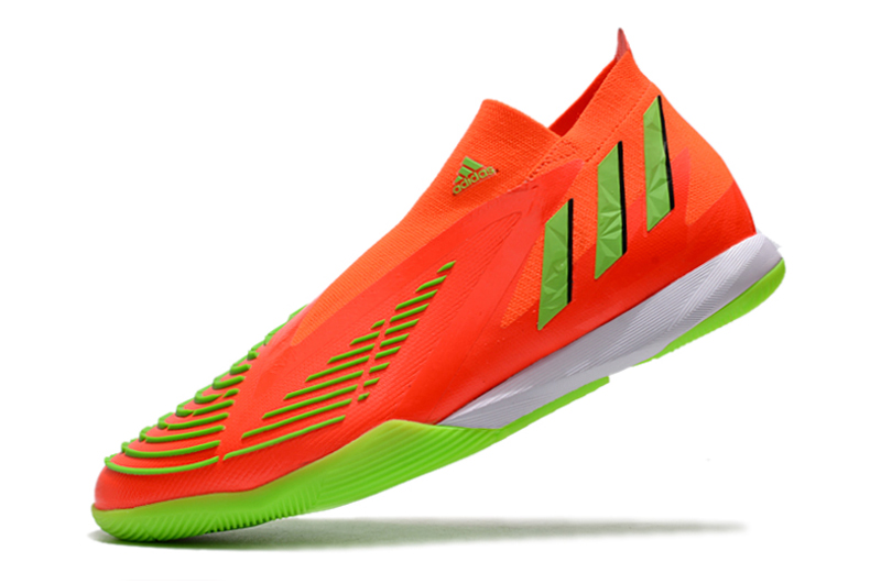 Chuteira Futsal Adidas Predator Edge+ IC Laranja e Verde "Game Data Pack"