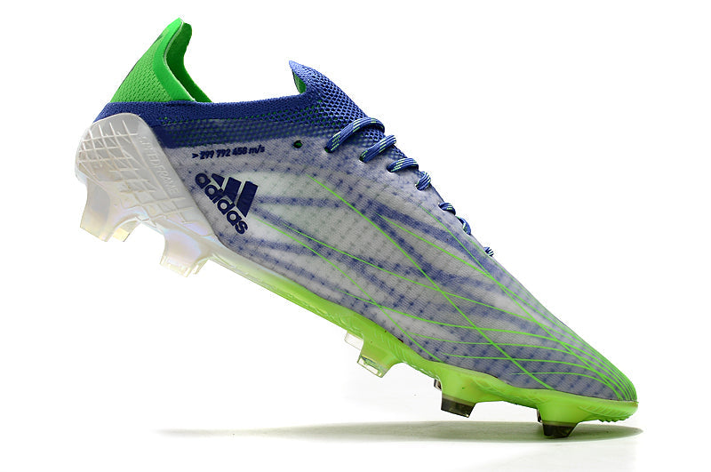 Chuteira Campo Adidas X Speedflow.1 FG Azul e Verde "Special Adizero Prime"