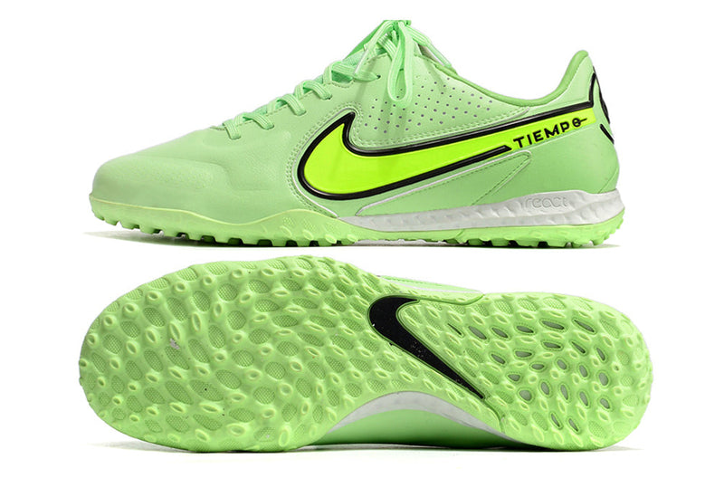 Chuteira Society Nike Tiempo Legend 9 Elite TF Verde "Luminous Pack"