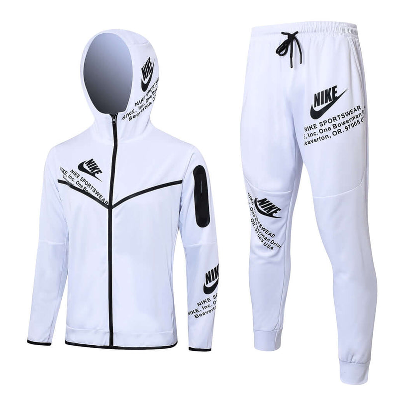 Conjunto de Moletom Nike Sportswear Tech Fleece com Touca Branco