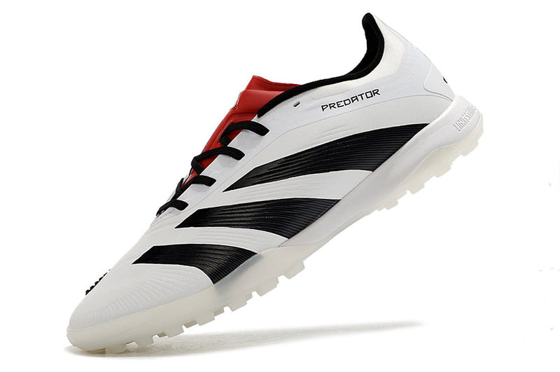 Chuteira Society Adidas Predator Elite TF Branca, Preta e Vermelha