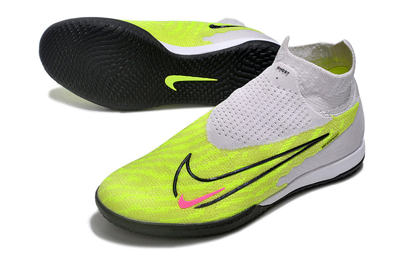 Chuteira Futsal Nike Phantom GX DF Elite IC Cinza e Azul "Luminous Pack"