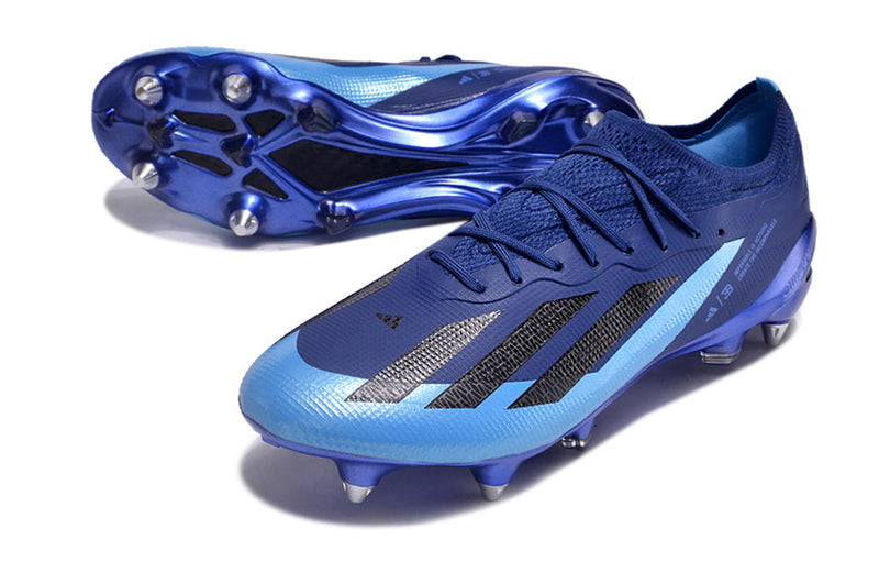 Chuteira Campo Adidas X Crazyfast.1 Ponta de Aluminio Azul "Bugatti"