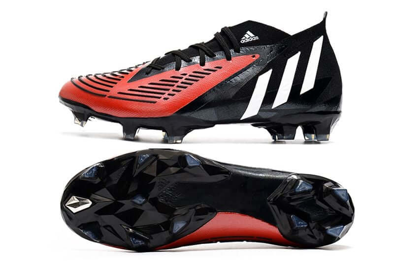 Chuteira Campo Adidas Predator Edge.1 FG Preta e Vermelha