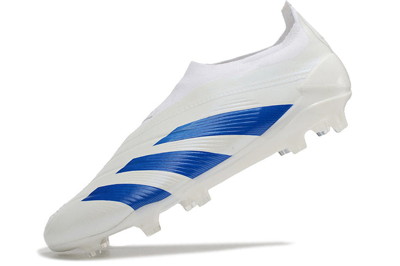 Chuteira Campo Adidas Predator LL Elite FG Branca e Azul "Kvara 7"