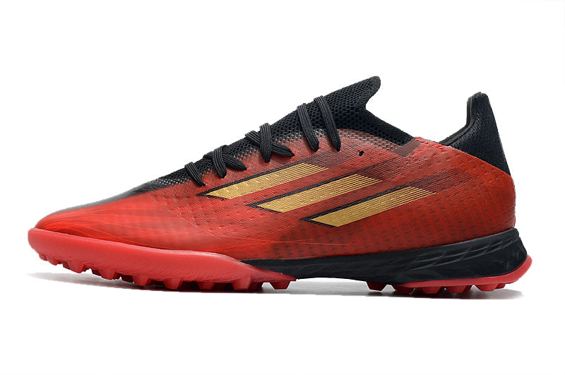 Chuteira Society Adidas X Speedflow.1 TF Vermelho e Preto "Showdown Pack"