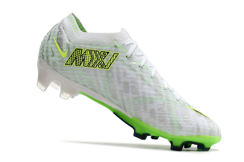 Chuteira Campo Nike Air Zoom Mercurial Vapor 15 Elite FG Branca e Verde