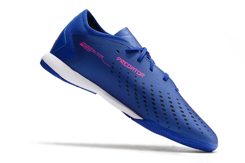 Chuteira Futsal Adidas Predator Accuracy.1 IC Low Azul e Rosa "Pogba"