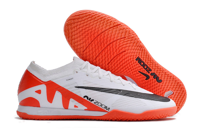 Chuteira Futsal Nike Air Zoom Mercurial Vapor 15 Elite IC Branca e Laranja "Ready Pack"