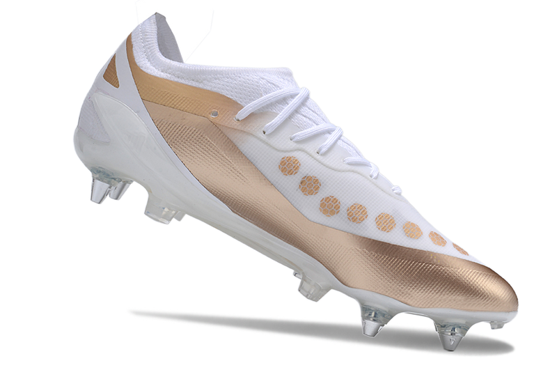 Chuteira Campo Adidas X Crazyfast Messi.1 Ponta de Aluminio Branca "El Ocho"