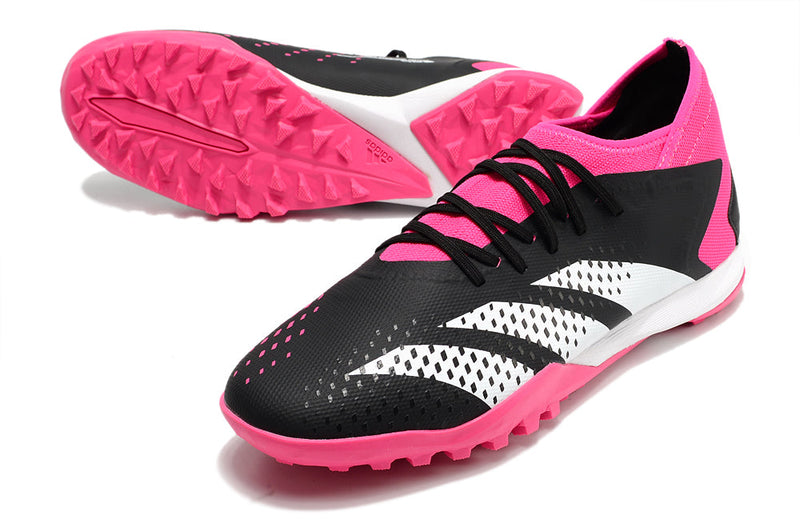 Chuteira Society Adidas Predator Accuracy.1 TF Preta e Rosa "Own You Football Pack"