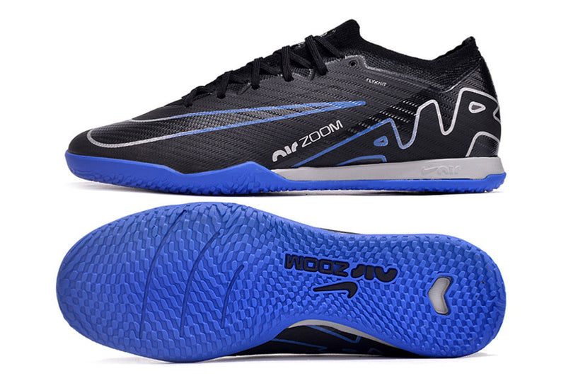 Chuteira Futsal Nike Air Zoom Mercurial Vapor 15 Elite IC Preta e Azul "Shadow Pack"