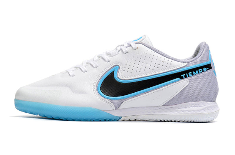 Chuteira Futsal Nike Tiempo Legend 9 Elite IC Branca e Azul "Blast Pack"