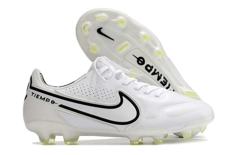 Chuteira Campo Nike Tiempo Legend 9 Elite FG Branco e Preto