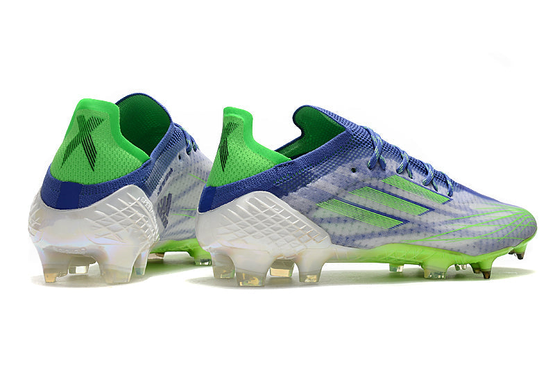 Chuteira Campo Adidas X Speedflow.1 FG Azul e Verde "Special Adizero Prime"