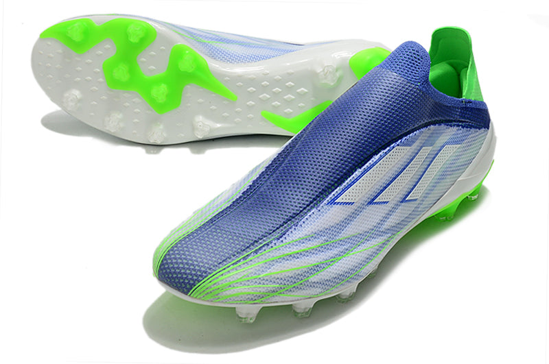 Chuteira Campo Adidas X Speedflow+ FG Azul e Verde "Special Adizero Prime"