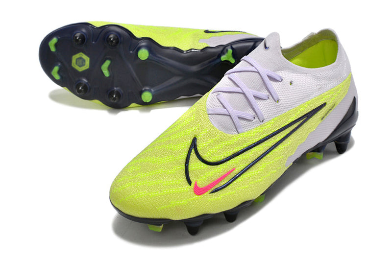 Chuteira Campo Nike Phantom GX Elite Ponta de Aluminio Cinza e Verde "Luminous Pack"