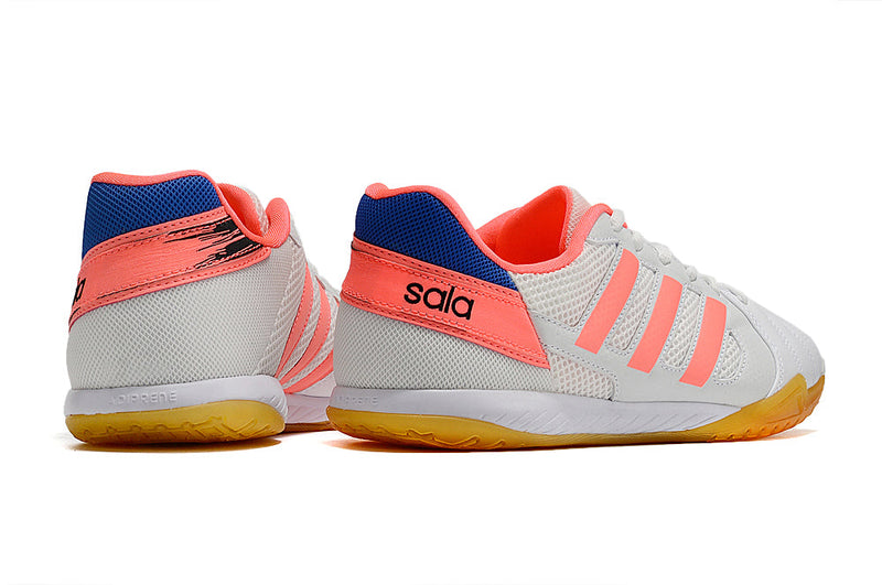 Chuteira Futsal Adidas Top Sala IC Branca e Rosa