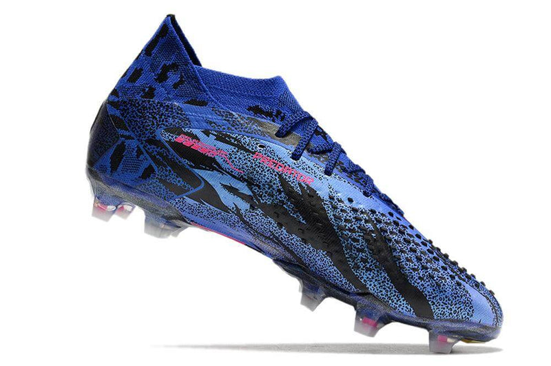 Chuteira Campo Adidas Predator Accuracy.1 FG Azul e Rosa "Pogba"