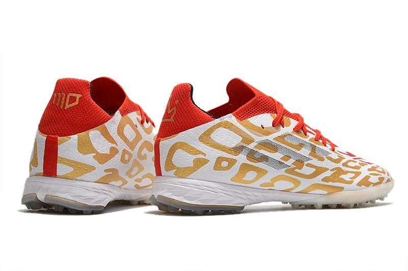 Chuteira Society Adidas X SpeedFlow.1 TF Dourada e Laranja