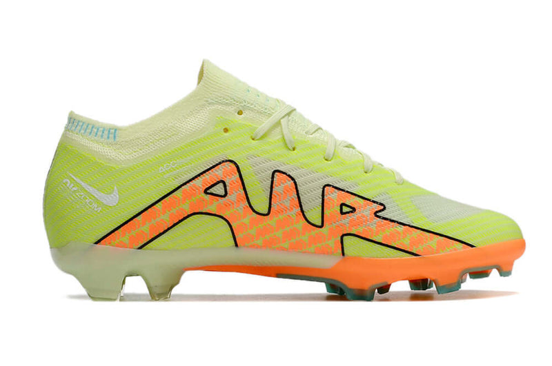 Chuteira Campo Nike Air Zoom Mercurial Vapor 15 Elite FG Verde e Laranja