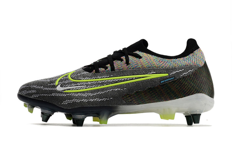 Chuteira Campo Nike Phantom GX Elite Trava Mista Preta e Verde "Link Pack"