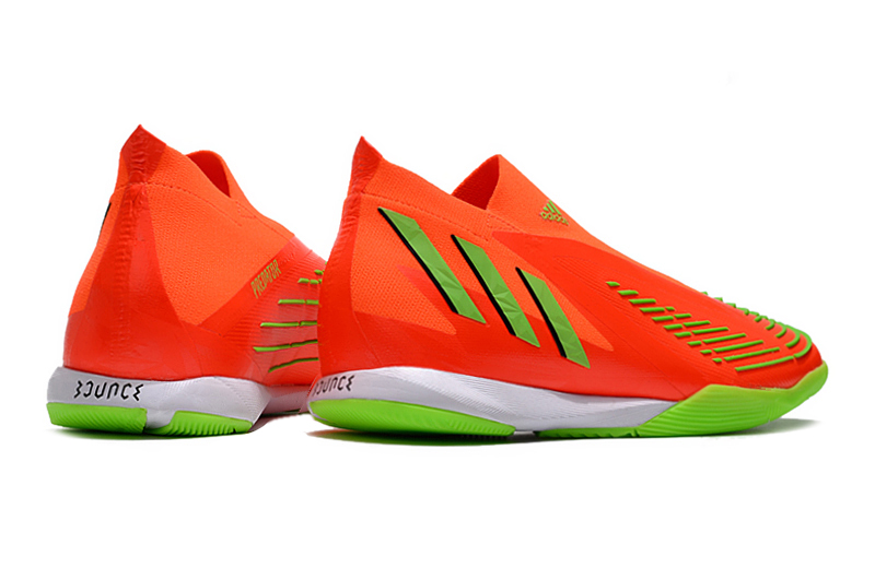 Chuteira Futsal Adidas Predator Edge+ IC Laranja e Verde "Game Data Pack"