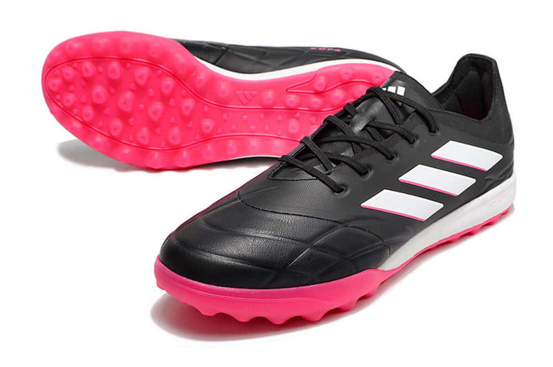 Chuteira Society Adidas Copa Pure.1 TF Preta e Rosa "Own You Football Pack"