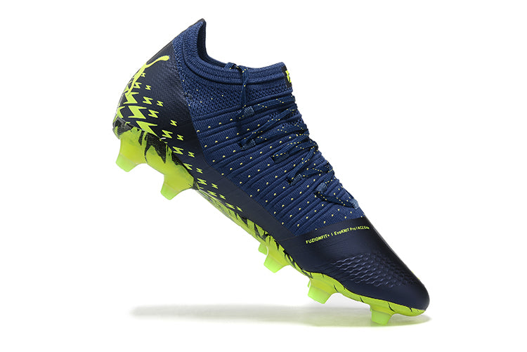 Chuteira Campo Puma Future Z 1.4 FG Azul e Verde "Fastest Pack"