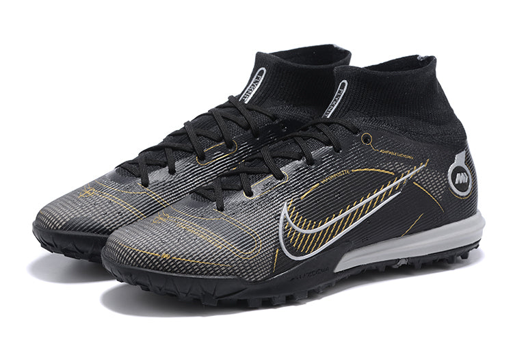 Chuteira Society Nike Mercurial Superfly 8 Elite TF Preta e Dourado "Shadow Pack"