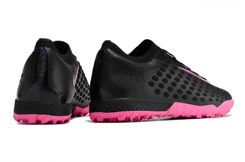 Chuteira Society Nike Phantom Ultra Venom Elite TF Preto e Rosa