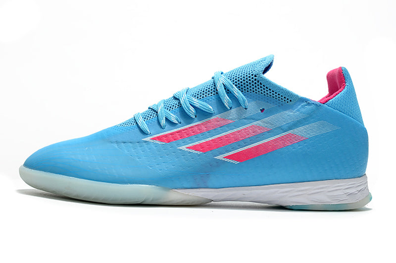 Chuteira Futsal Adidas X SpeedFlow.1 IC Azul e Rosa "Shapire Edge Pack II"