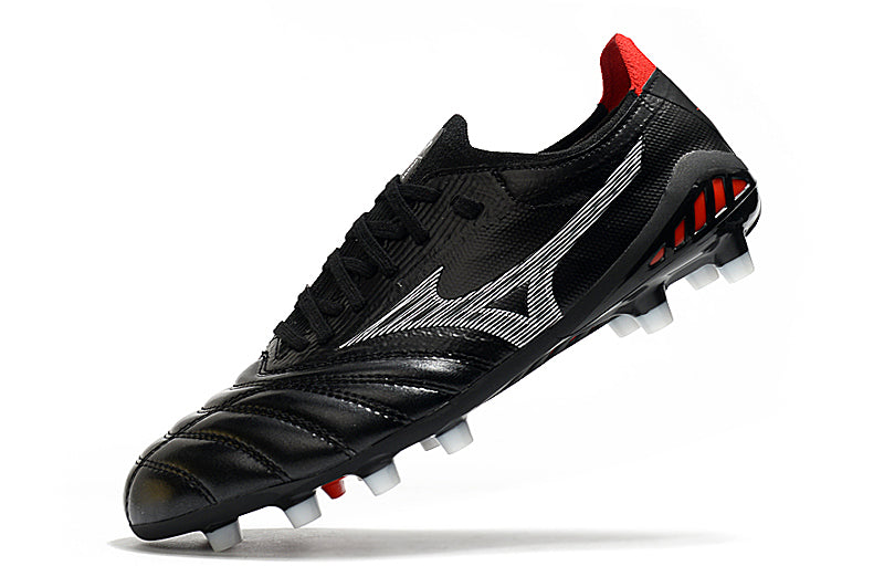 Chuteira Campo Mizuno Morelia Neo 3 FG Preta e Vermelha