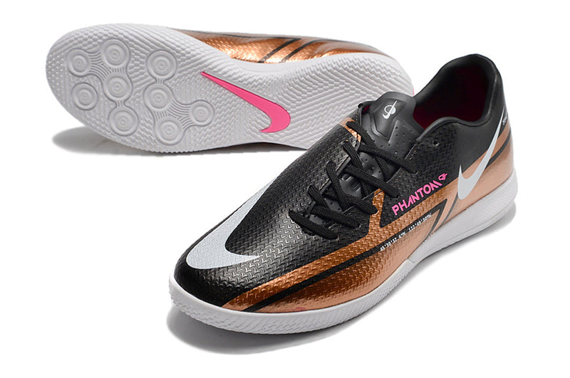 Chuteira Futsal Nike Phantom GT2 Elite IC Cobre e Preto "Generation Pack"