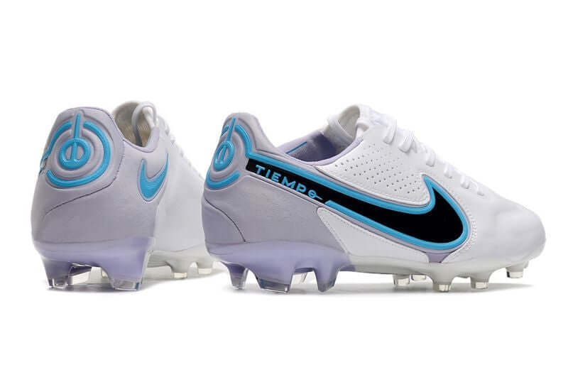 Chuteira Campo Nike Tiempo Legend 9 Elite FG Branca e Roxo "Blast Pack"