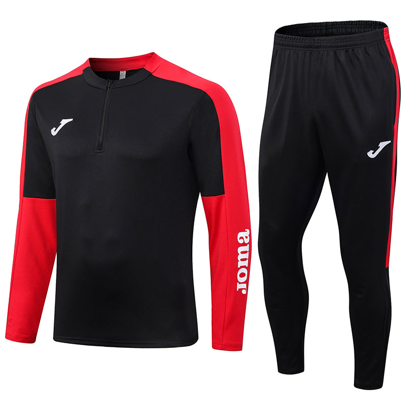 Conjunto de Frio Joma Training Preto e Vermelho