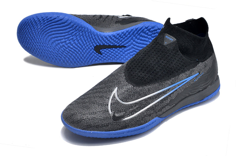 Chuteira Futsal Nike Phantom GX DF Elite IC Preta e Azul "Shadow Pack"