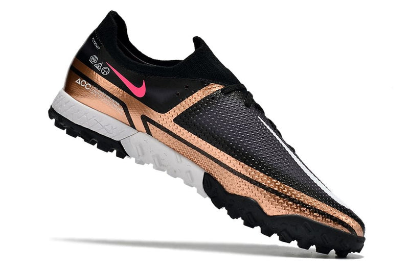 Chuteira Society Nike Phantom GT2 Elite TF Preto e Cobre