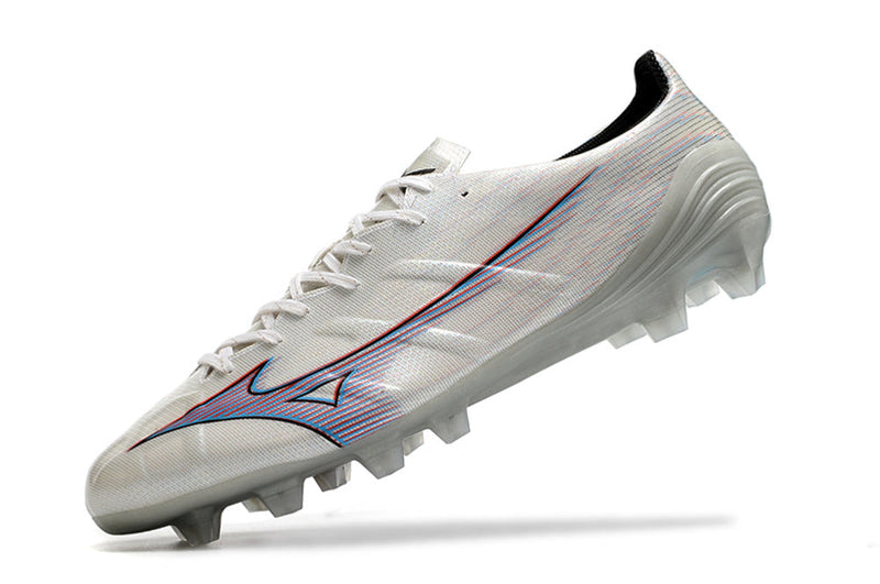 Chuteira Campo Mizuno Alpha FG Branca "Launch"