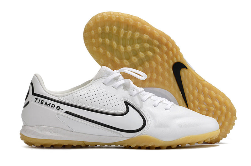 Chuteira Society Nike Tiempo Legend 9 Elite TF Branca e Preta