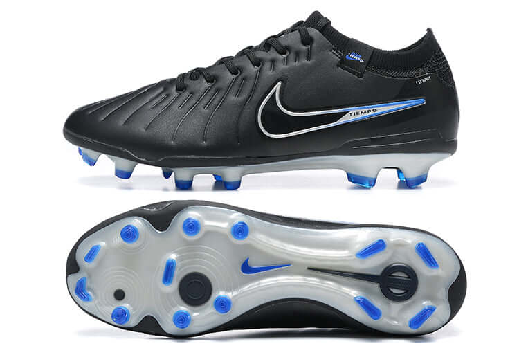 Chuteira Campo Nike Tiempo Legend 10 Elite FG "Shadow Pack" Preta e Azul