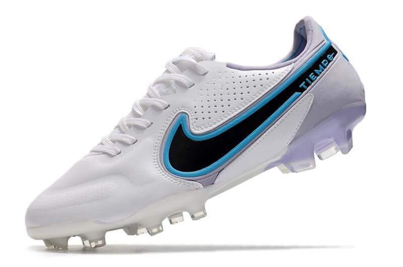 Chuteira Campo Nike Tiempo Legend 9 Elite FG Branca e Roxo "Blast Pack"