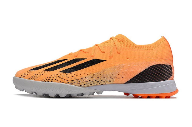 Chuteira Society Adidas X SpeedPortal.1 TF Laranja e Preto